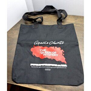 Agatha Christie Black Tote Bag  "The Queen Of Mystery" & Quote Design By Harper